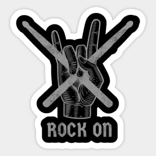 Rock On | Drum Sticks | Drummer Gift Sticker